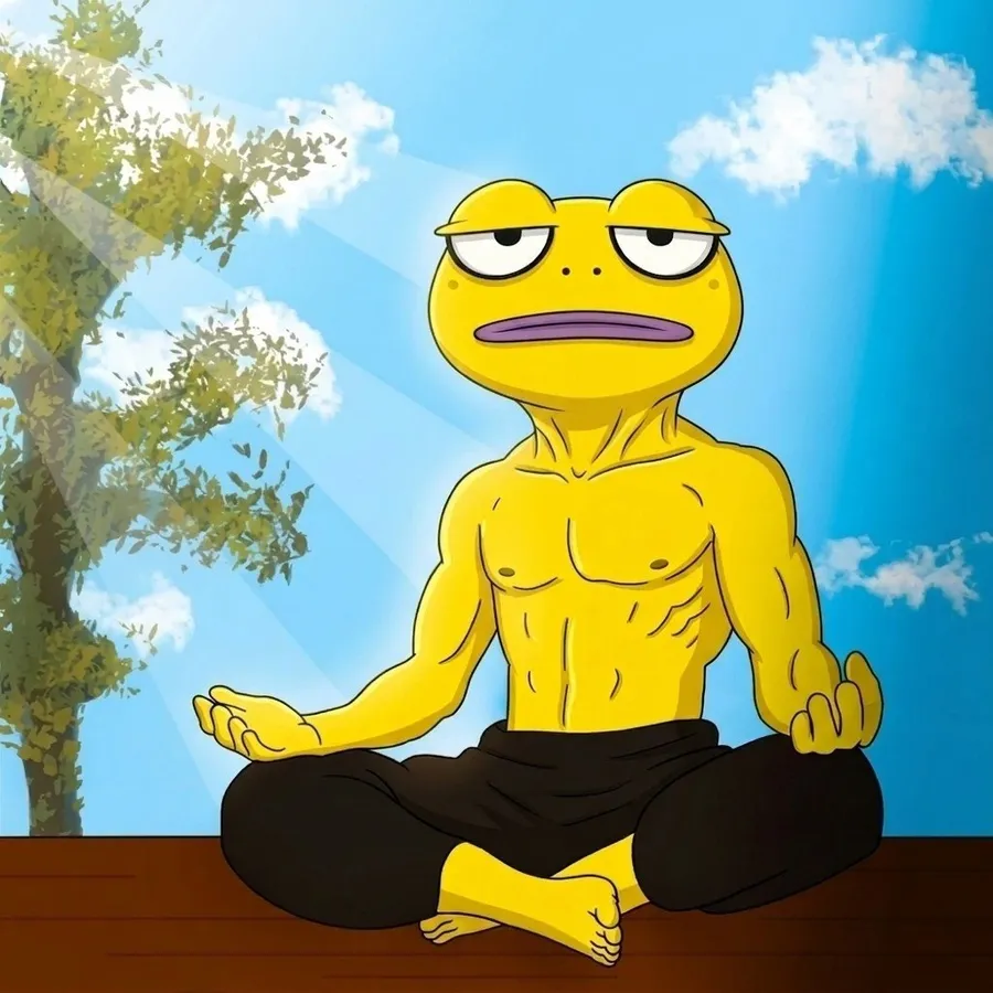 VIVYX sitting cross-legged under a tree in the sun